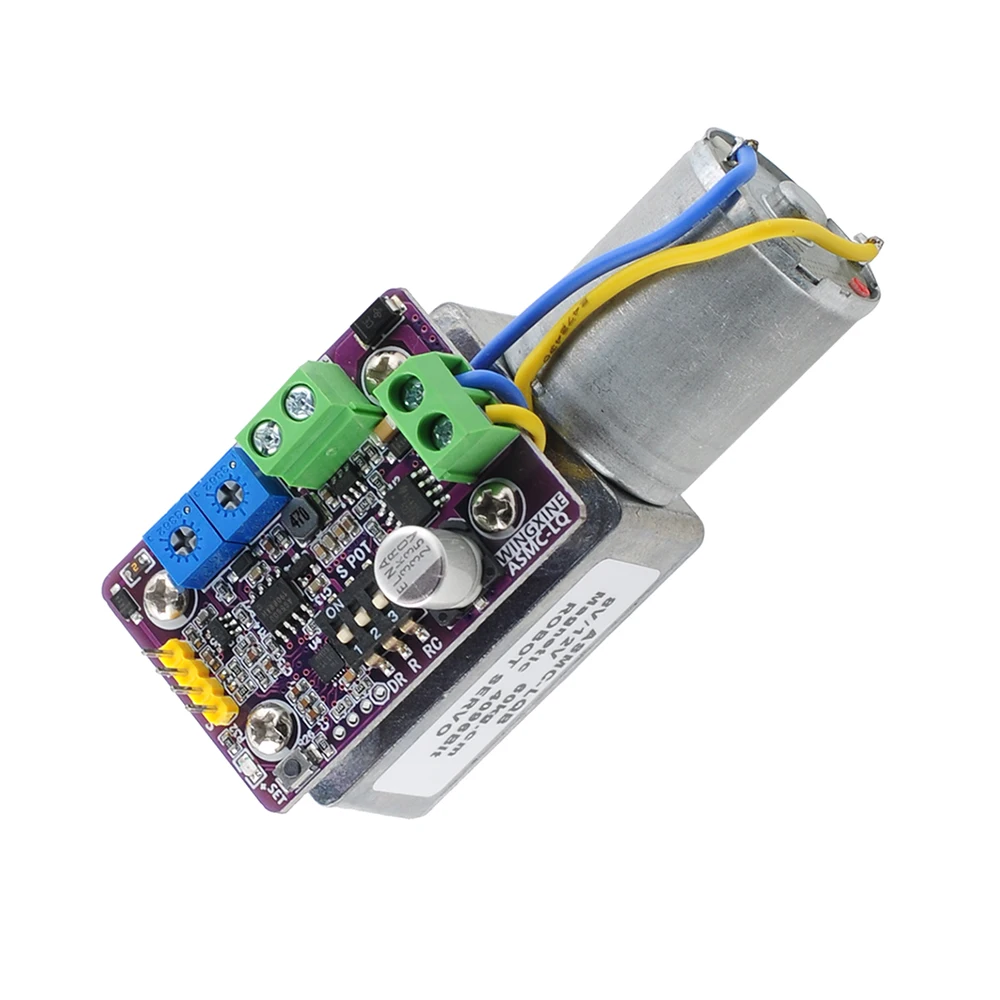 High Torque Servo 60kg 360 Degree Magnetic Encoder Worm Gear Reduction Power Off Self-locking Servo for Robot Arm Valve ASMC-LQB