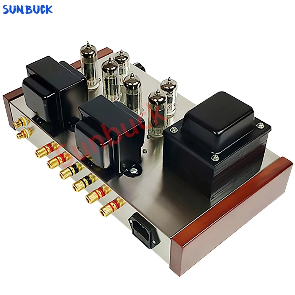 Sunbuck Amplifier daya tabung vakum, kit DIY tabung dorong tarik 12W 2.0 saluran 6F2 6p1