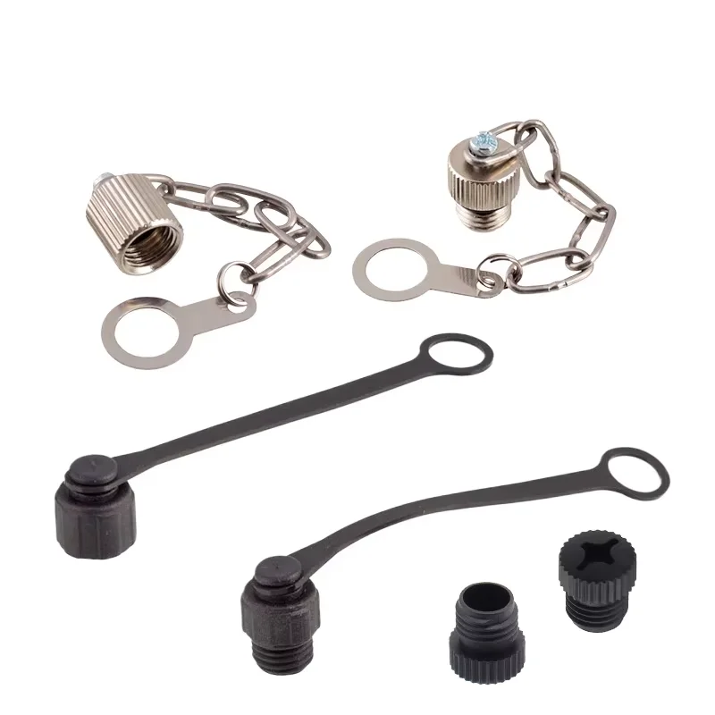 M8 Connector Dust Cover IP67 Plastic Metal Thread Female Male Protection Caps With Chain