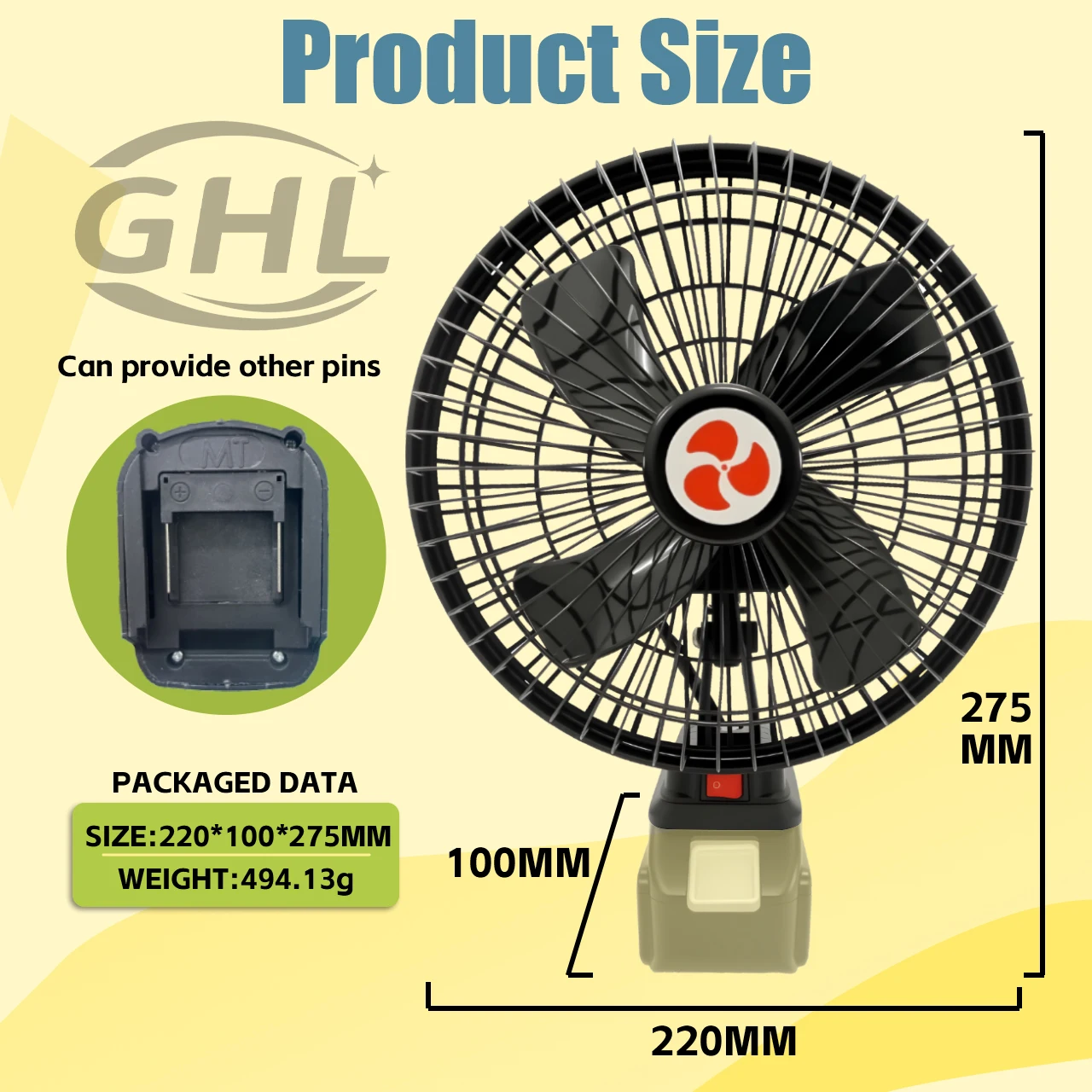 Makita Brushless Corded 8-Inch Lithium-ion Battery-Powered Fan for Fishing and Outdoor Use