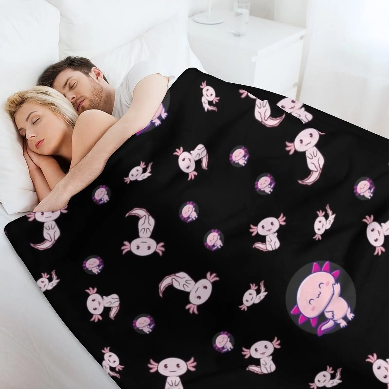 I axolotl أسئلة رمي بطانية تتحرك أسرة الشتاء سرير فاخر بطانيات عصرية #4