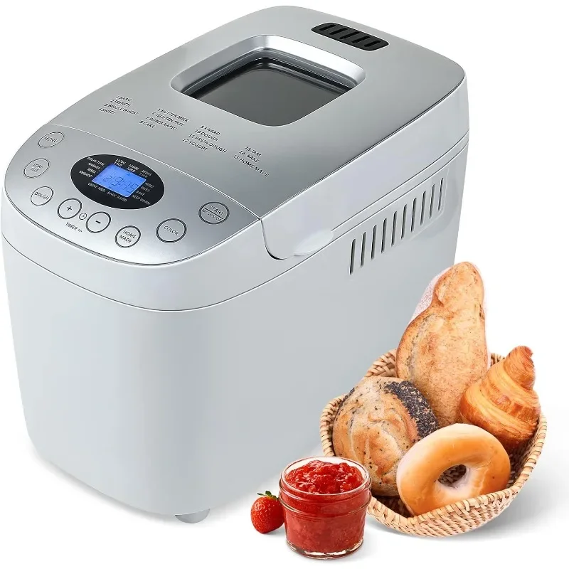 

Bread Maker Machine 15-in-1 Automatic Bread Machine with Dual Kneading Paddles Breadmaker with Touch Panel&LCD Display