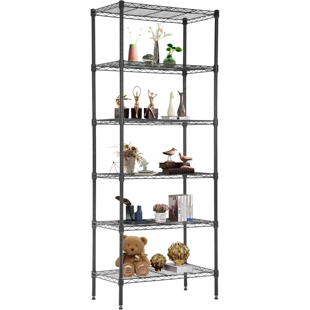 

6 Tier Wire Shelving Units Adjustable Metal Storage Rack 23L x 13W x 59H NSF Pantry Shelves Kitchen Organization Shelf for K