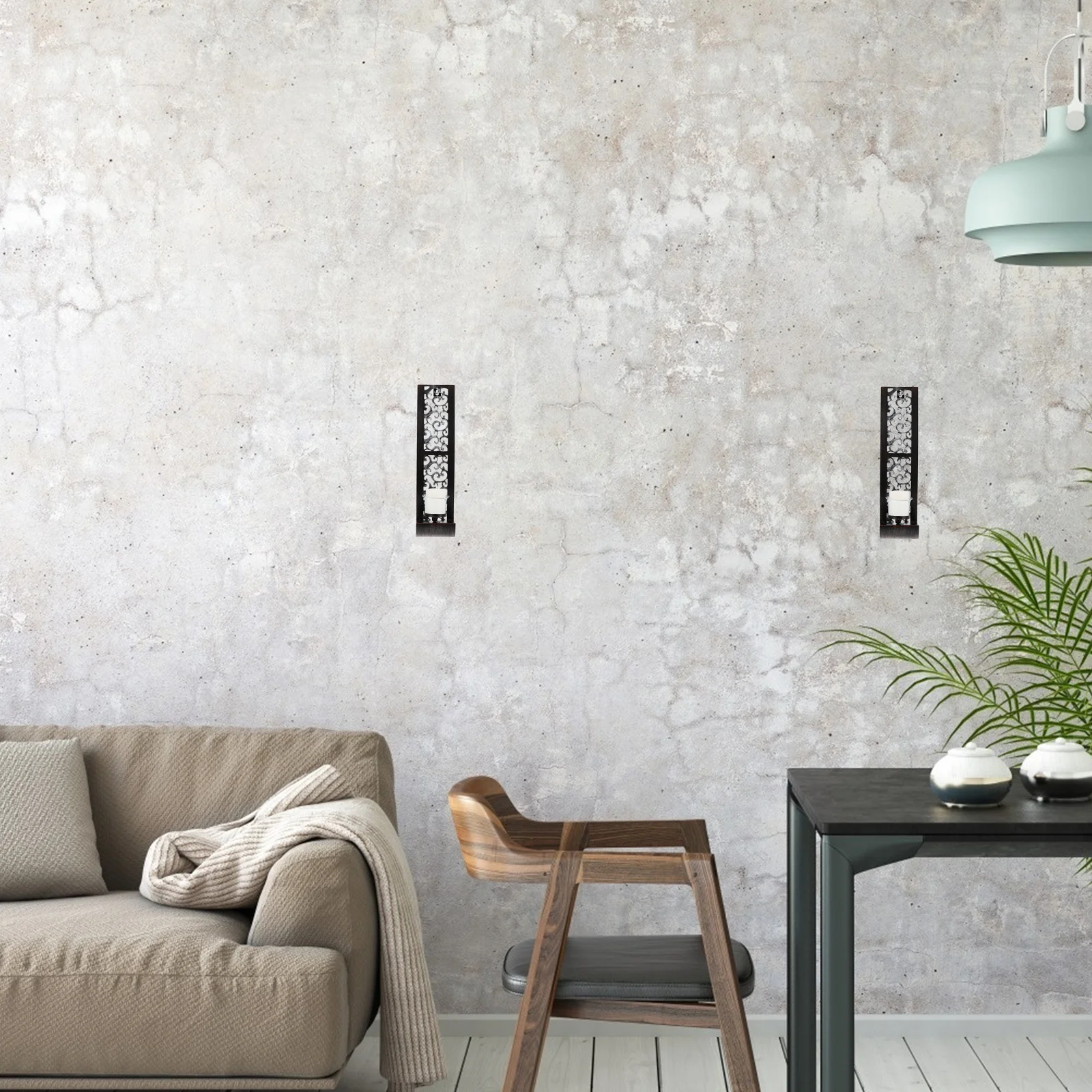 

Wall Hanging Holder Iron Hollow Design Retro Metal Stand for Home Decor Bar Restaurant Decoration