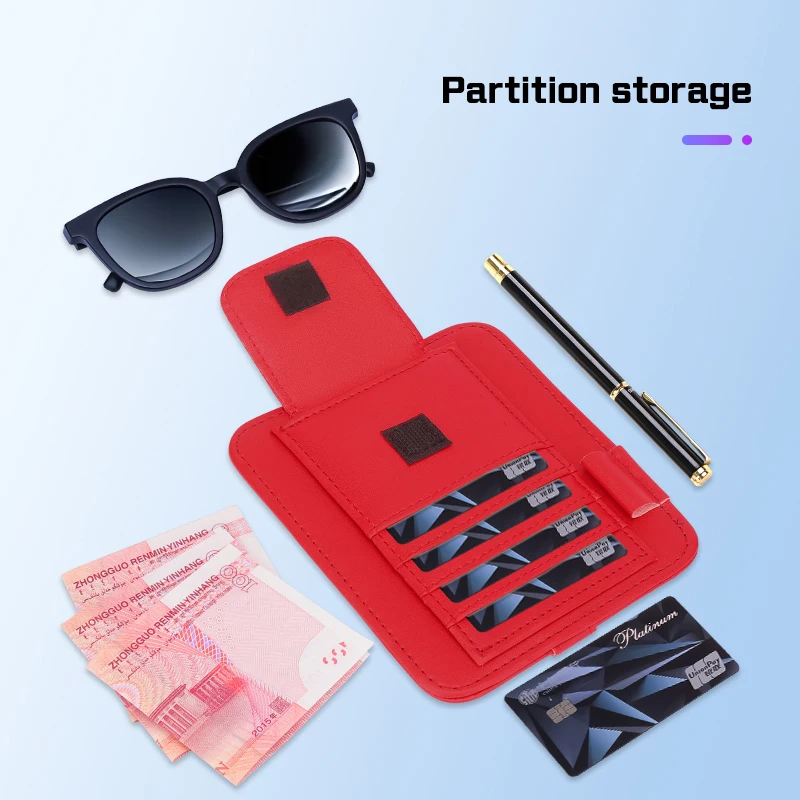 Car Visor Organizer Storage Multi-Pockets Glasses Clip For BMW 1 3 5 7 Series F40 F48 E70 E90 G20 G30 i7 i8 X1 X2 X3 X5 X4 X6 X7 view 4