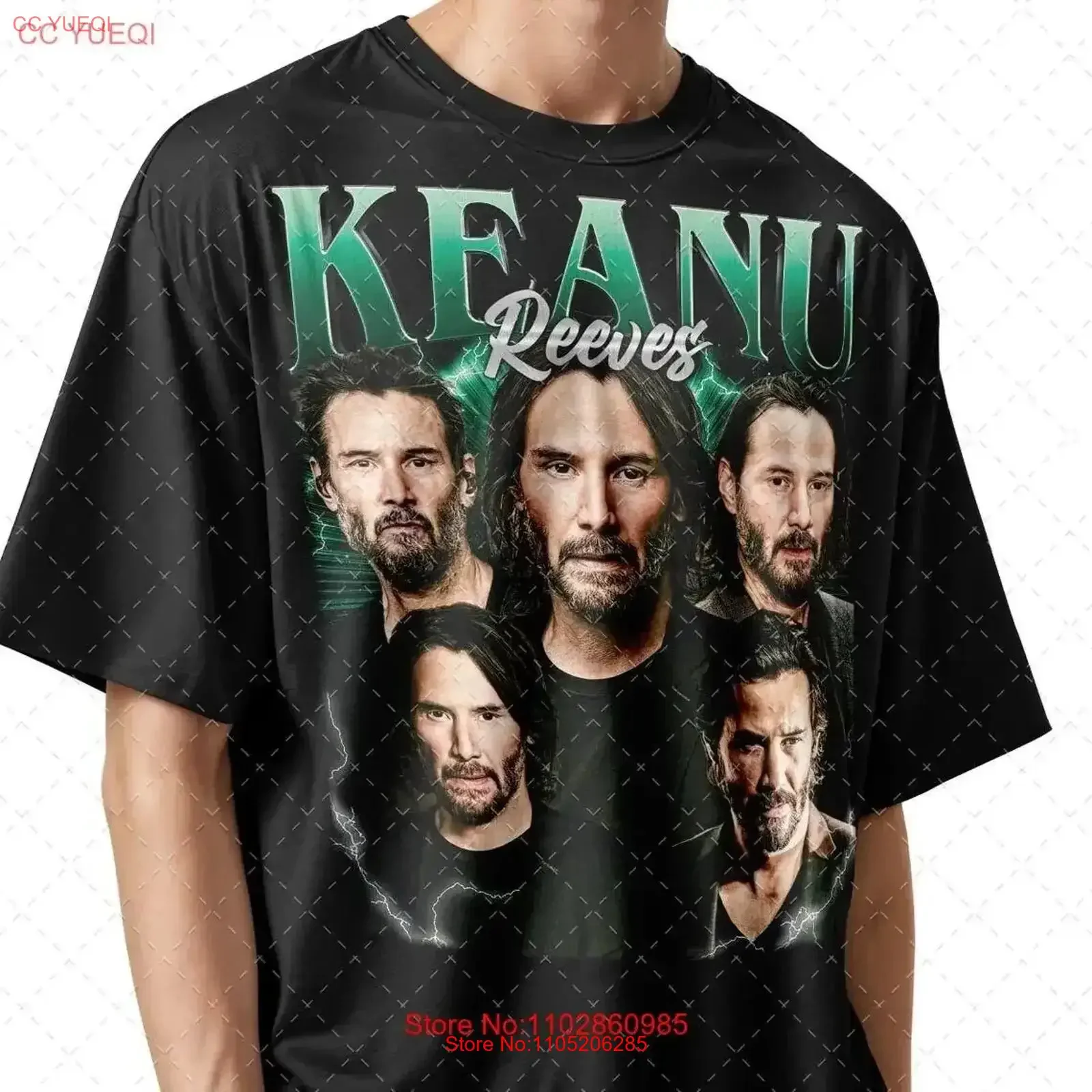 Camiseta Vintage Keanu Reeves para fanáticos, lavada, transpirable, cómoda, gráfica, ropa de calle elegante, versátil, vintage, lavada para hombre