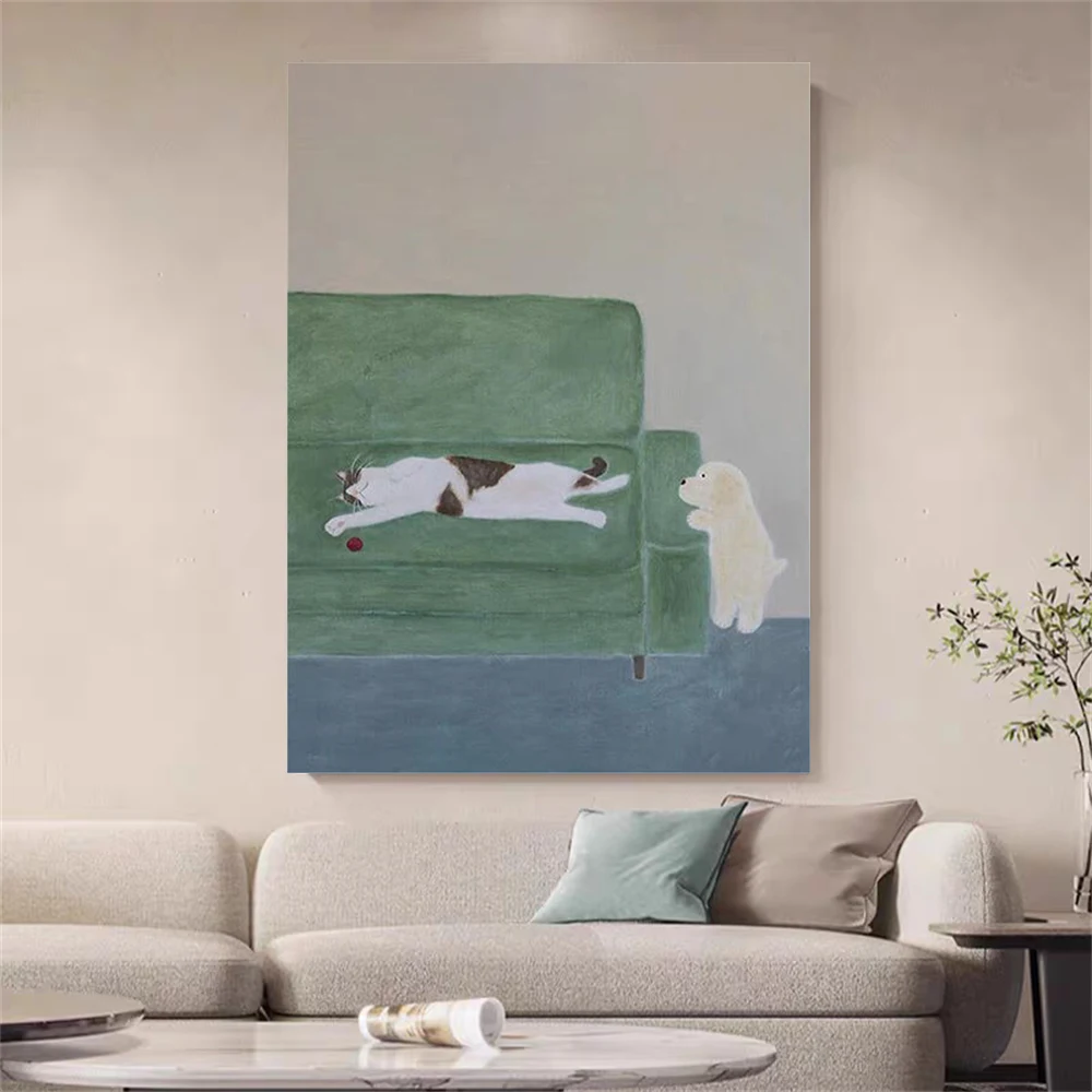 

Pure Hand-Painted Abstract Lines Oil Painting Modern Thick Oil Spatula Palette Canvas Artwork Canvas Sofa Wall Art Decor Home