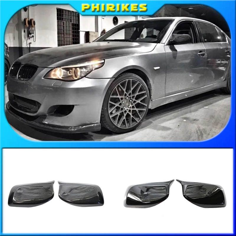 

Carbon Fiber Look Black Rearview Side Mirror cover Caps for BMW 5 Series E60 E61 E63 E64 2004-2008 520i 525i 528i 528xi 530i