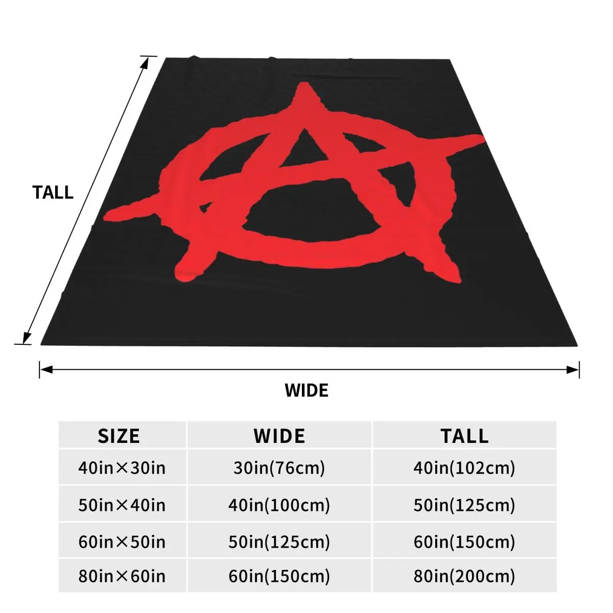 Red Anarchy Logo Large Blankets Soft Warm Flannel Throw Blanket Cover for Bed Travel Home Couch