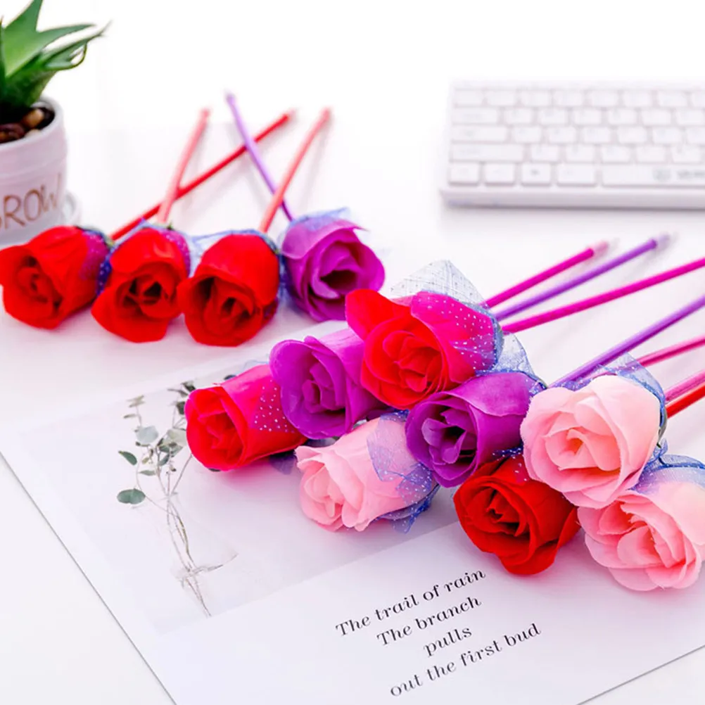 

24Pcs Adorable Rose Shaped Mermaid Ballpoint Pens Creative Writing Pens for Children Students School Office Use Marking Notes