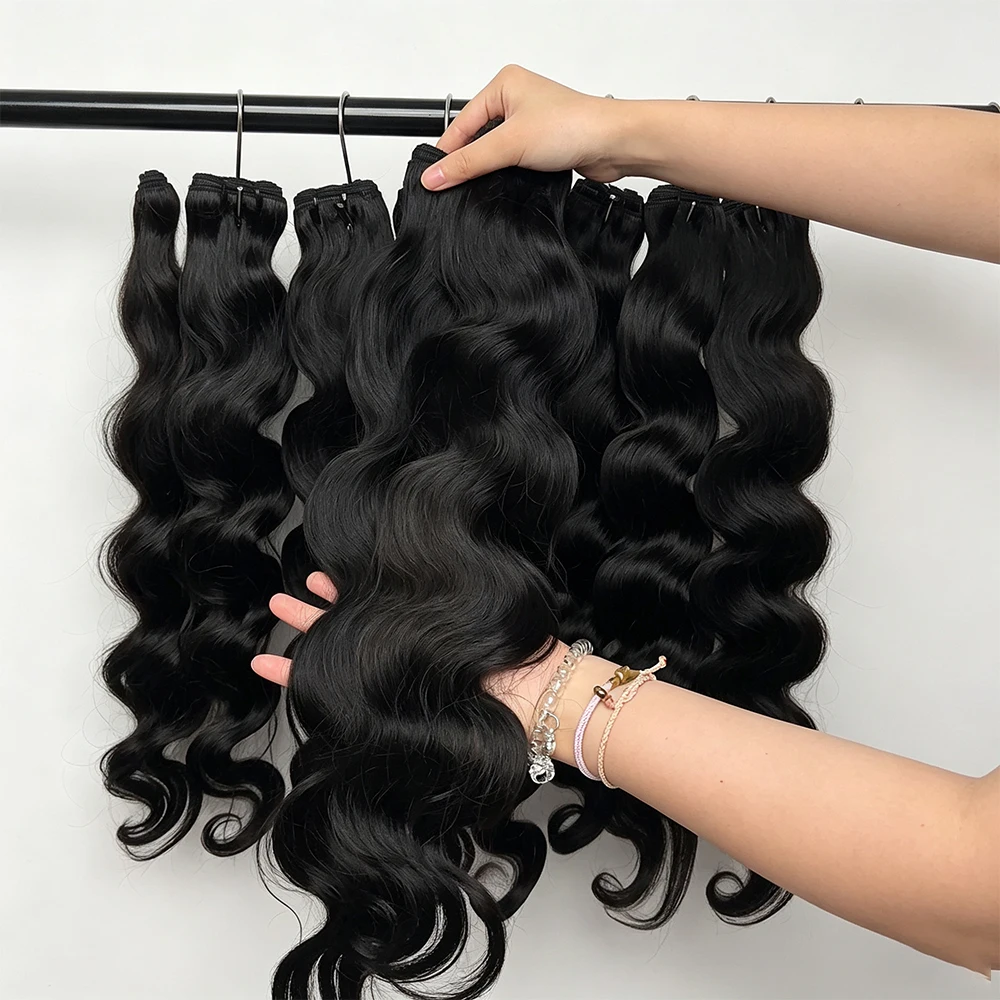 28 30 Inch Body Wave Human Hair Bundles 16A Black Color Virgin Remy Raw Hair Extensions Double Weft Human Hair Bundles 100% Human Hair