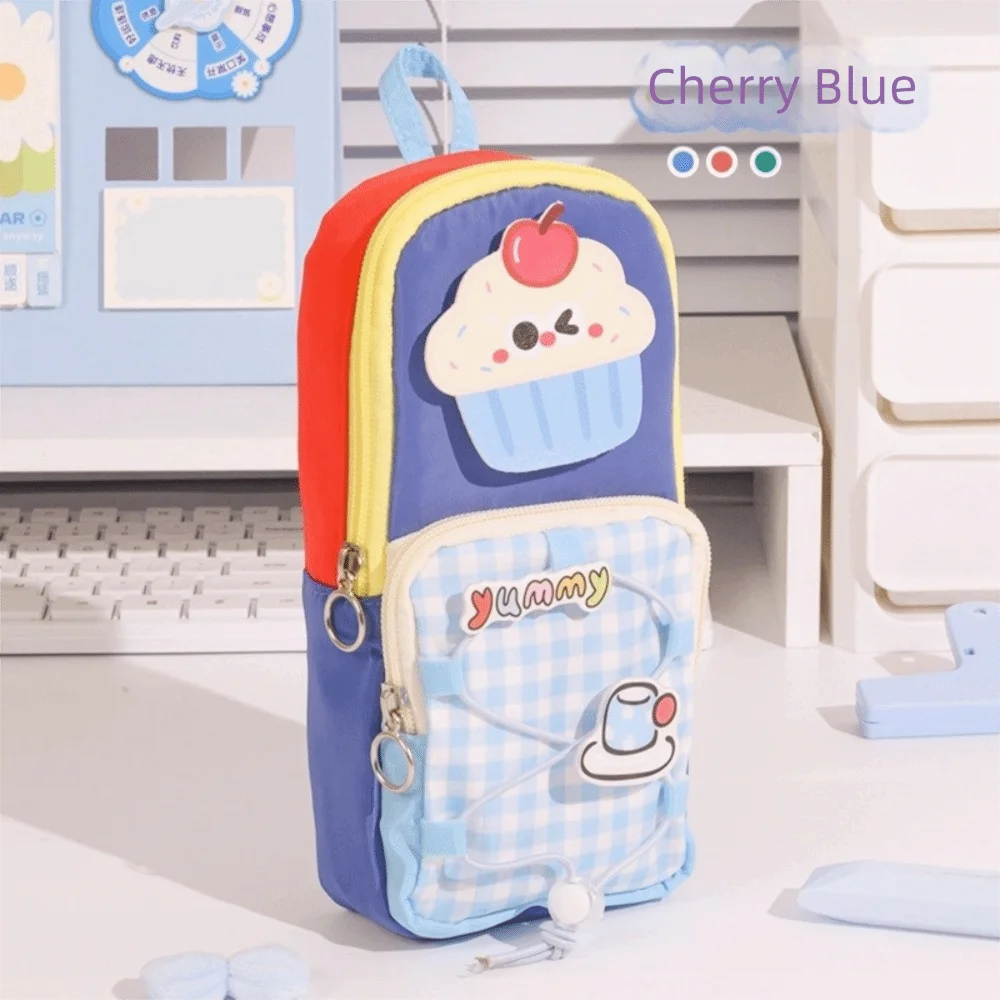 Star Large Capacity Pencil Case Simple Design High Appearance Level Pen Bag Color-Blocked Cute Stationery Bag Gifts
