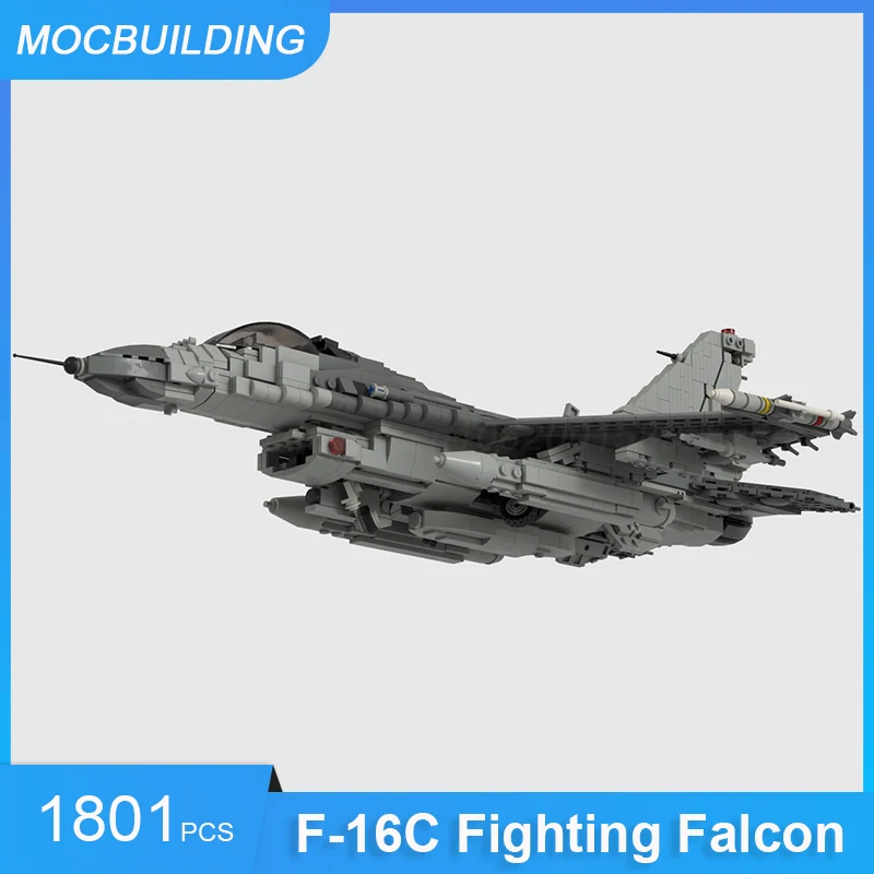 MOC Building Bricks F-16C Block 50 Fighting Falcon Aircraft Model Transportation Collection Display Creative Toys Gifts 1801PCS