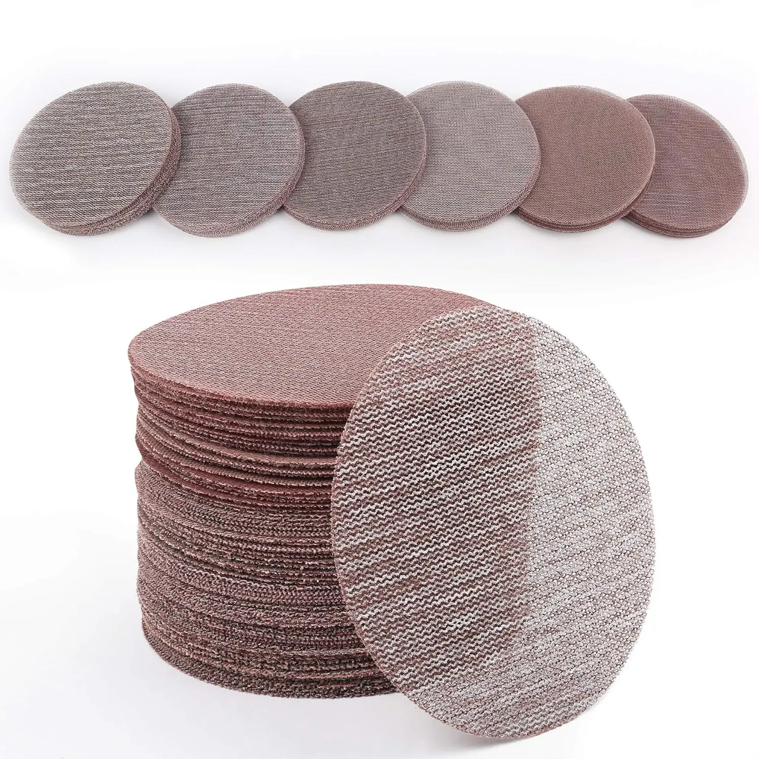 

5 Inch Sanding Discs, 60PCS 80-320 Grit Dustless Sandpaper Assortment for Car and Woodworking