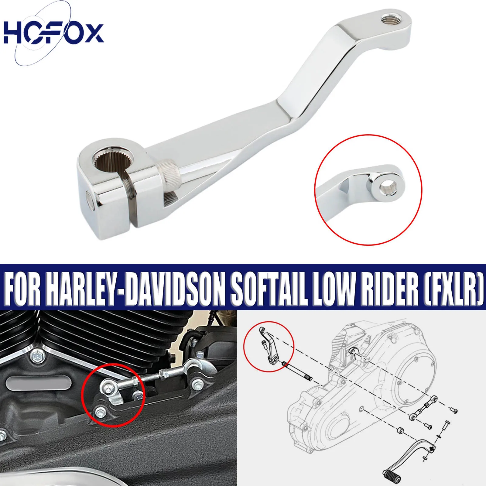 

Motorcycle Gear Shift Rod Lever accessories For Harley Davidson 2018-23 M8 Softail Inner Transmission Shift Lever Chrome