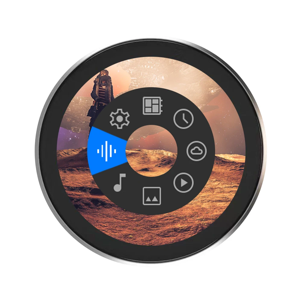 1.8 بوصة شاشة مستديرة 360x360 IPS عرض بالسعة شاشة تعمل باللمس ESP32-S3 مجلس التنمية 8M PSRAM 16M فلاش