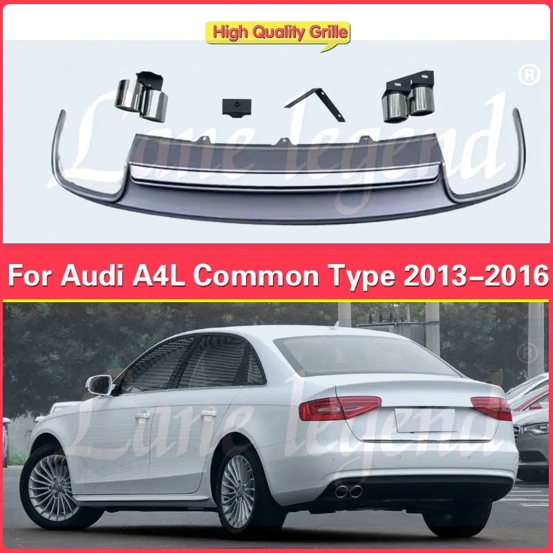 

Rear Diffuser for Audi A4L A4 2013 2014 2015 2016 Car Body Kit Lip Bumper Spoiler Plastic Splitter Auto Car Exterior