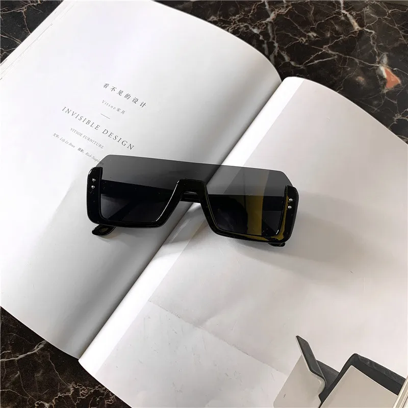 New One Body Type Sunglasses Women Decorative Rice Nail Half Frame Sun Glasses Outdoor Fashion Women Eyewear UV400 Gafas De Sol