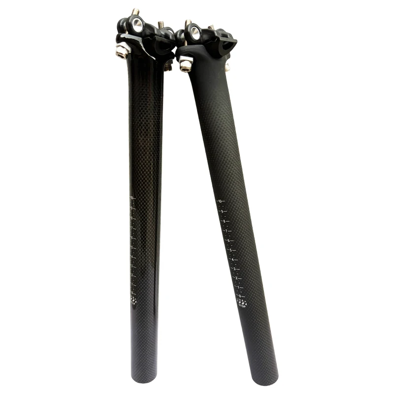3K Carbonfaser Fahrrad-Sattelstütze 27,2/30,8/31,6mm 350/400mm Leichtgewicht MTB Rennrad Sattelstütze Matt Glänzend – Detail 10