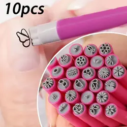 4/6/10pcs Nail Art Stamp Pen Set -Butterfly & Daisy &Floral Patterned Stampers Nail Dotting Pen Graffiti Stamps Nail Art Tool