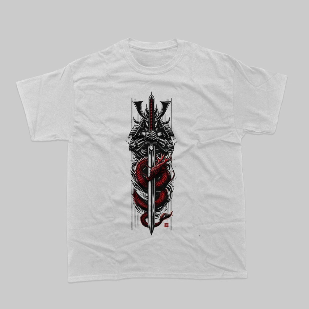 

Summer 2025 fashion new Bushido motorcycle tough man American retro print short-sleeved men's and women's T-shirts Comfort MOTO