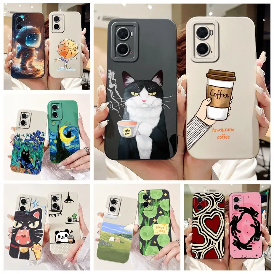 For Oppo A76 Case CPH2375 Stylish Candy Painted Cover Shockproof Phone Case For Oppo A96 A 36 76 OppoA76 OppoA96 Soft TPU Fundas