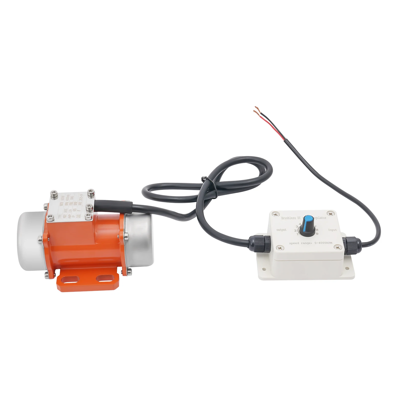 

DC24V 60W Brushless Vibration Motor with Speed Controller IP65 Waterproof 9 Speed Adjustable for Vibration Screen Food Machinery