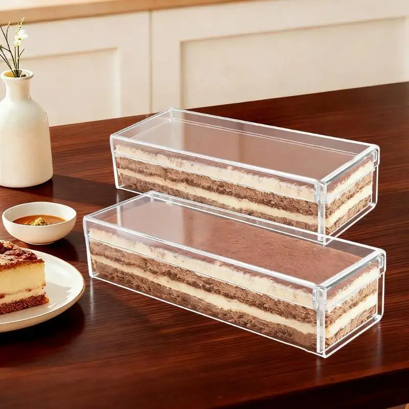 Transparent Tiramisu Box Tiramisu Container Multifunction Acrylic Sturdy Rectangular Baking Model For Wedding Kitchen