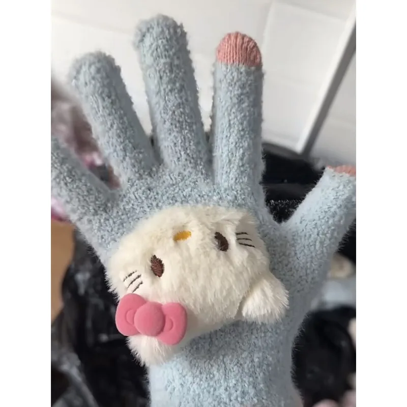 

Hello Kitty Glove MINISO Anime Peripheral Good-looking Cartoon Cute Finger Gloves Winter Gift Warm Cold Proof Touchable Screen