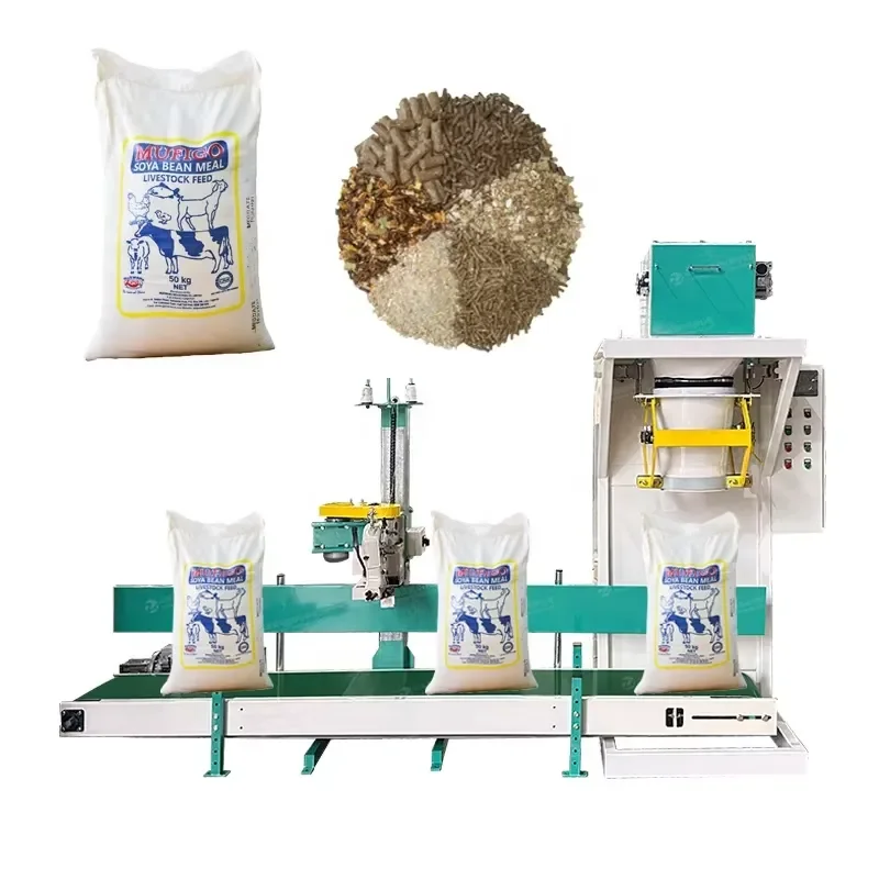 2026 CE 25kg 50kg Semi Automatic Plastic Granular Desiccant Industrial Salt Sulfur Granular Sand Bag Bagging Packing Machine