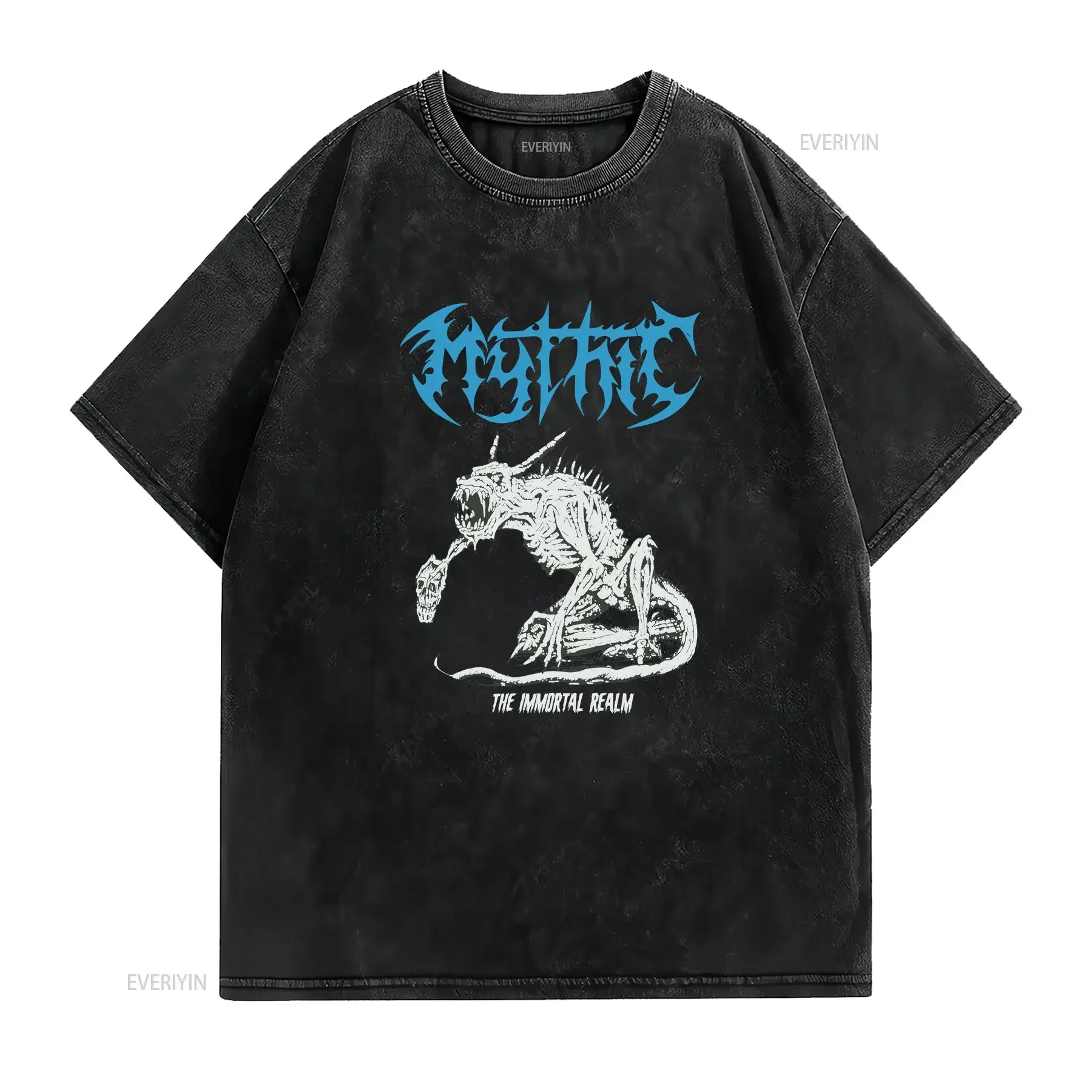 MYTHIC The Immortal Realm T SHIRT Classic Black unisex S 5XL vintage Washed Stretched Stylish Versatile graphic Breathable