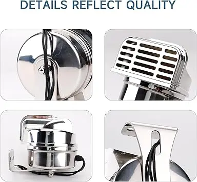 

12V Marine Snail Electric Horn 304 Stainless Steel Super Loud Car Horn Waterproof Warning Electric Horn For Speedboat Car
