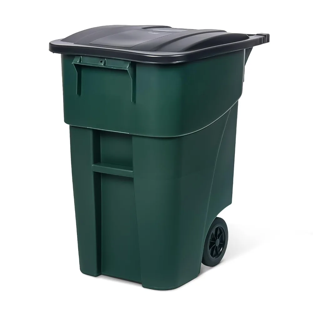

Green Heavy-Duty 50 Gallon Commercial Rollout Trash Bin with Wheels