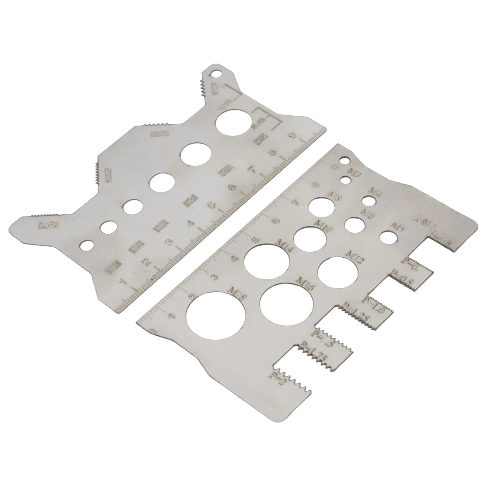 2PCS Screw Thread Pitch Gauge Ruler Measuring Tool Bolt Nut Metric Stainless Steel Screw Cutting Gauge Angle Model Measuring