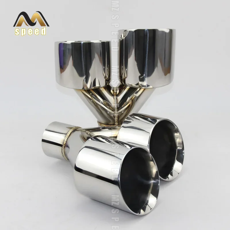 Car accessories 304 stainless steel Y-type exhaust pipe muffler double outlet throat length is suitable for bmw e36