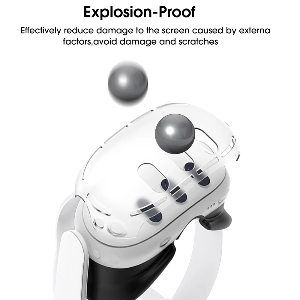 Silicone Transparent Protective Case For Meta Quest 3 VR Front Face Clear Protector Cover Anti Shock Shell For Meta Quest3