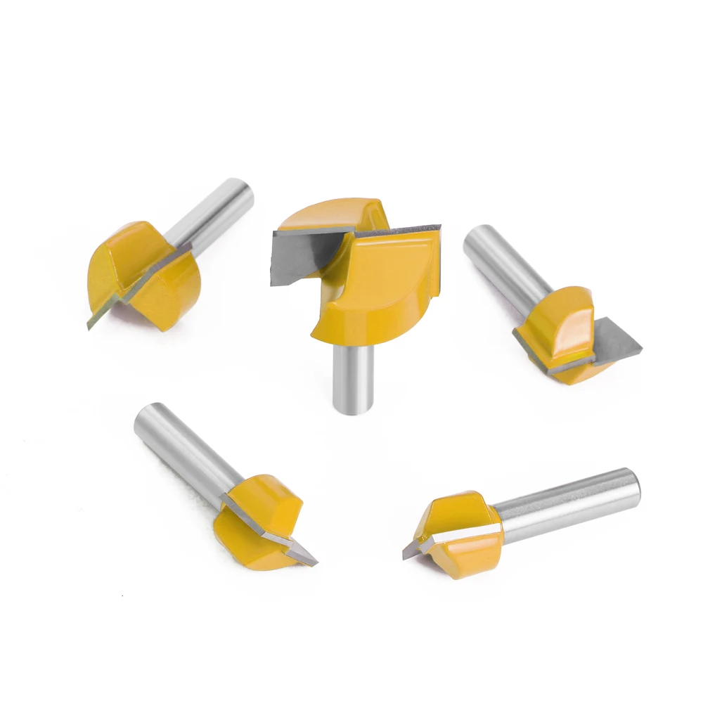 AURWOF 8mm Shank bawah pemotong penggilingan slot pemotong ukiran mesin bawah membersihkan Router Bit Set untuk pertukangan C0800617