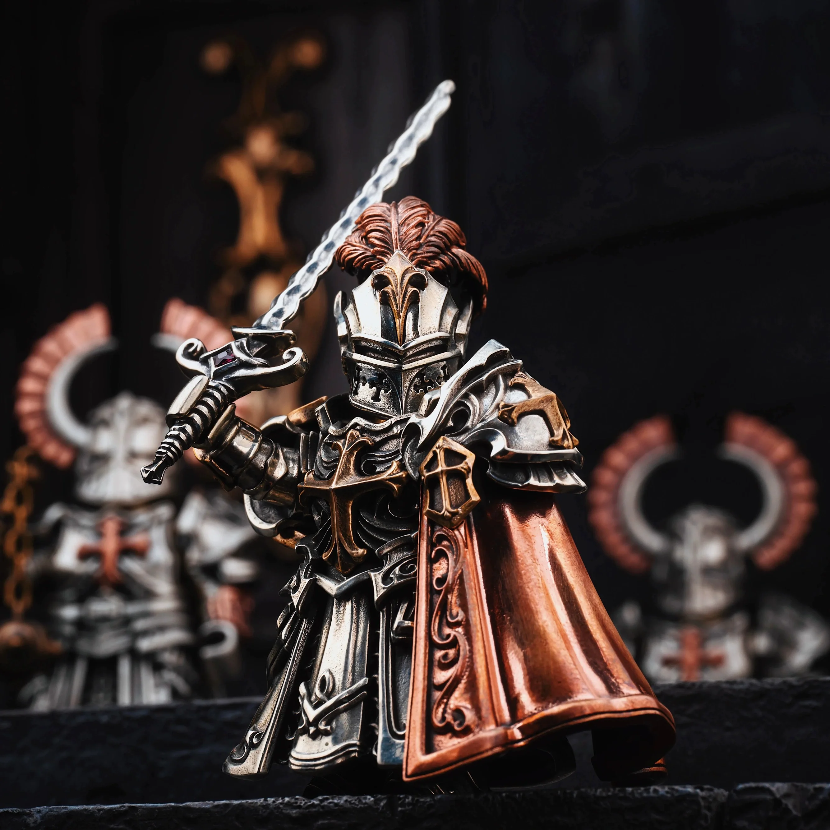 Paladin Metal Toy Figure Model Crusader Magnetic Detachable Desktop High-End Decorative For A Few Days Ornaments Figure Gift