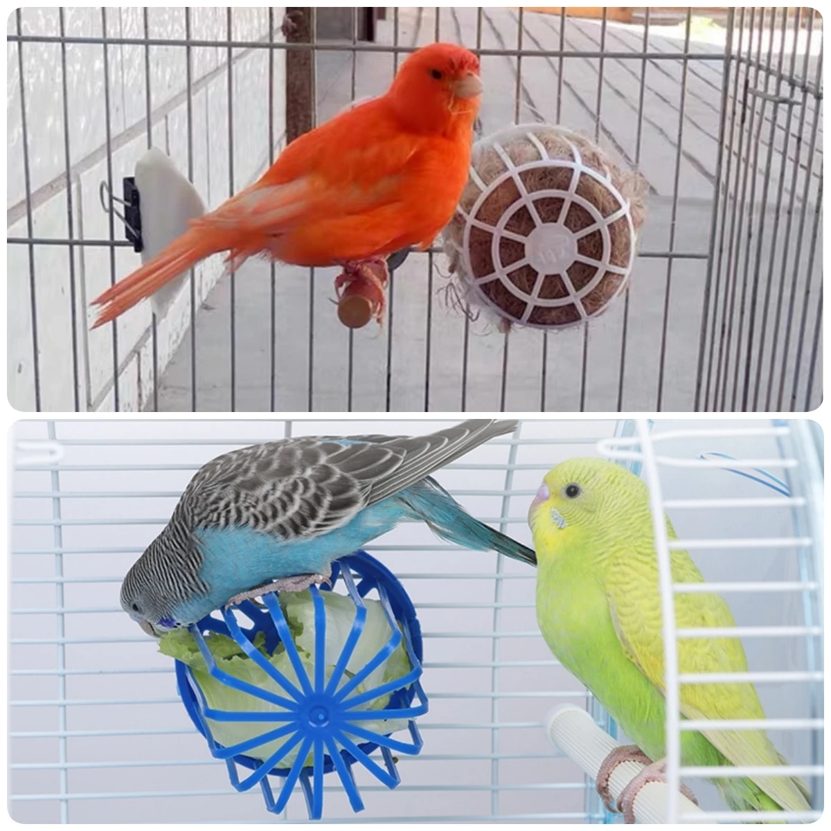 1/5Pcs Birds Fruit Vegetable Hanging Basket Parrot Cage Bird Floc Nest Breeding Hemp Silk Basket Birds Feeding Raising Supplies