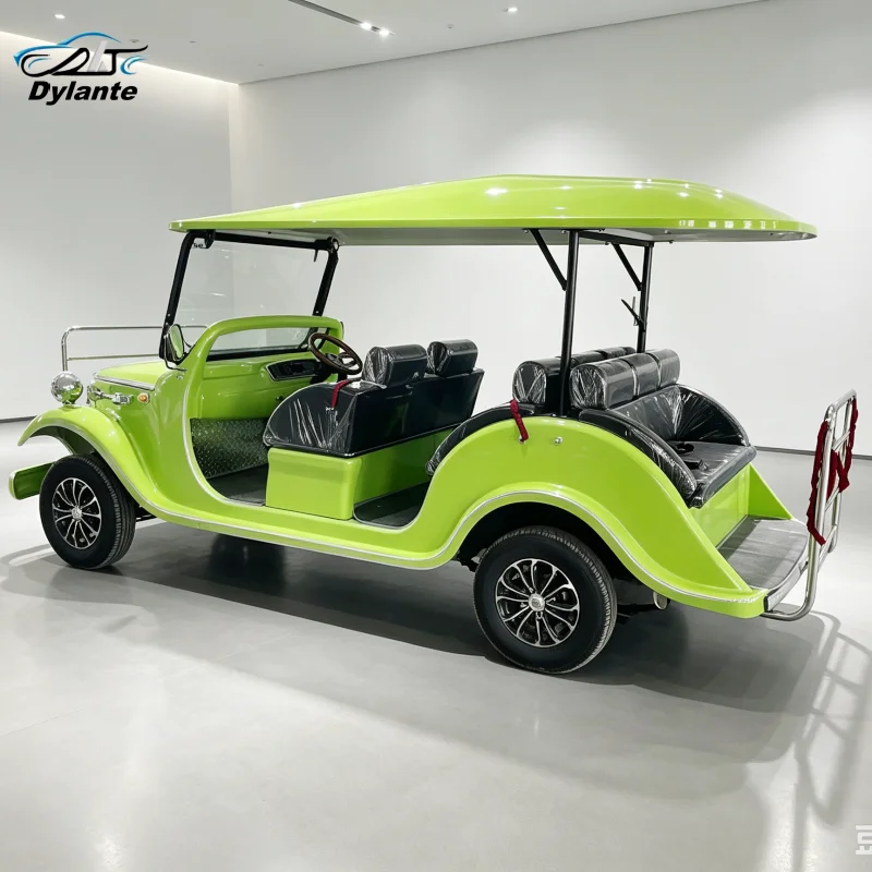 Retro Classic 11/14 Passenger Tourist Transport Vehicle With Rain cover For Wedding Park Vintage Electric Sightseeing Car