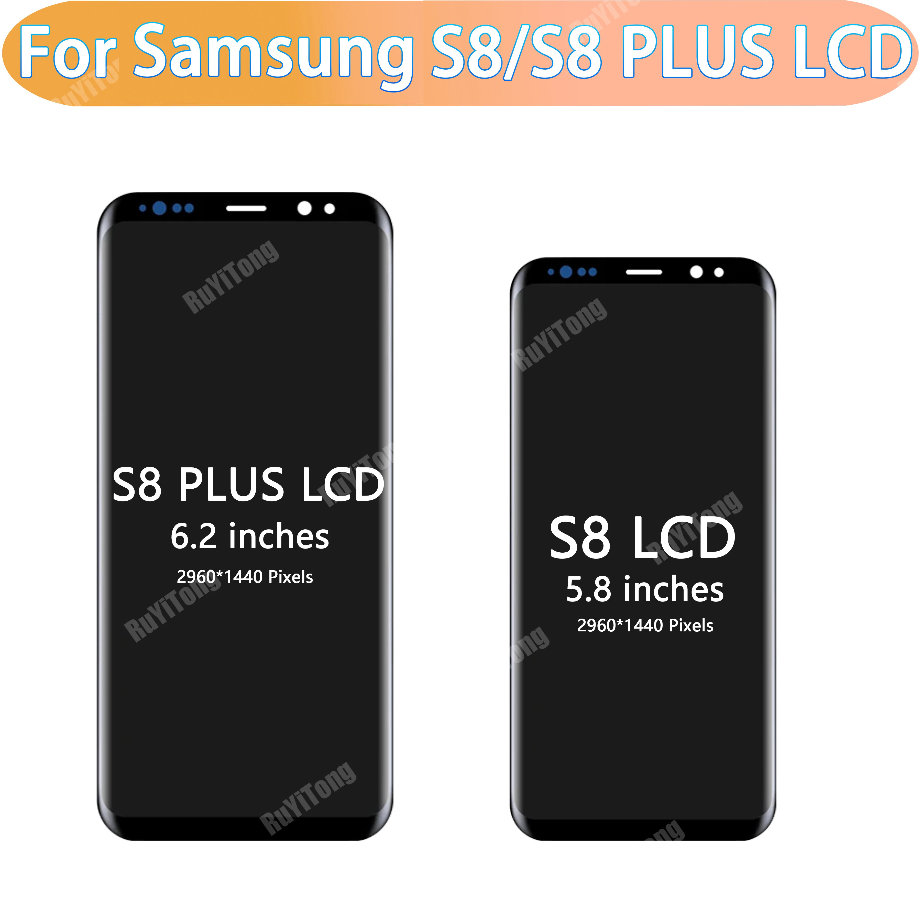 AAA+100% Tested S8 LCD For Samsung Galaxy S8 G950 G950F LCD Display S8Plus G955FD G955F G955  With Frame Touch Screen Digitizer