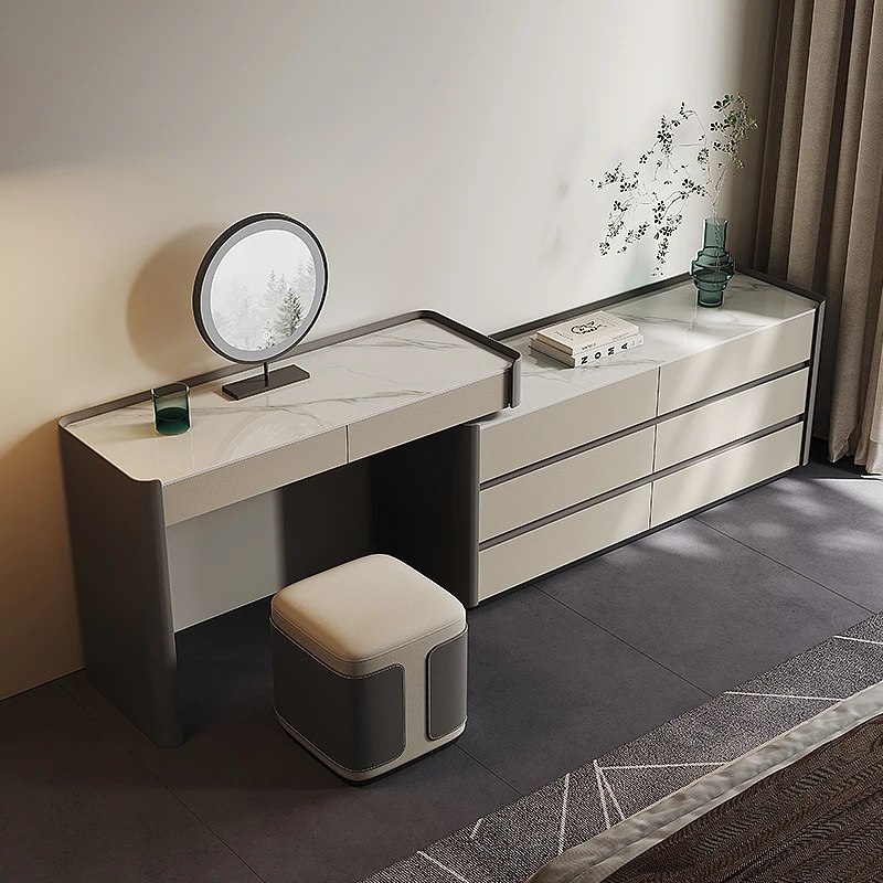 Mirror Makeup Dressing Table Bedroom Storage Mobile Cabinet Living Room Luxury Vanity Table Beauty Penteadeira Trendy Furniture