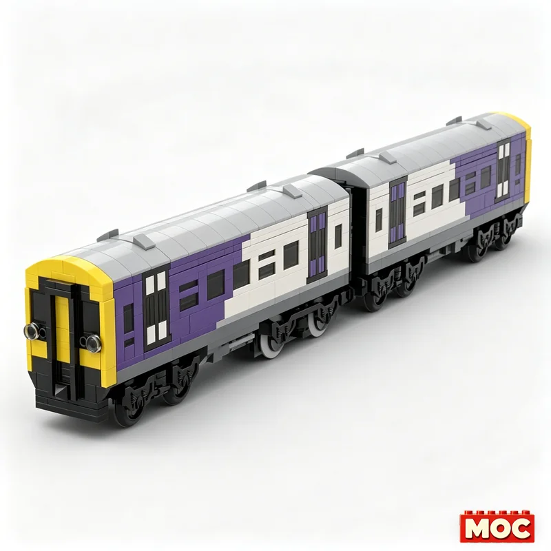 990Pcs Class 158 Two Carriage DMU Train East Midlands Railway Livery Custom Building Blocks Locomotive Model Assembly Toy Gift