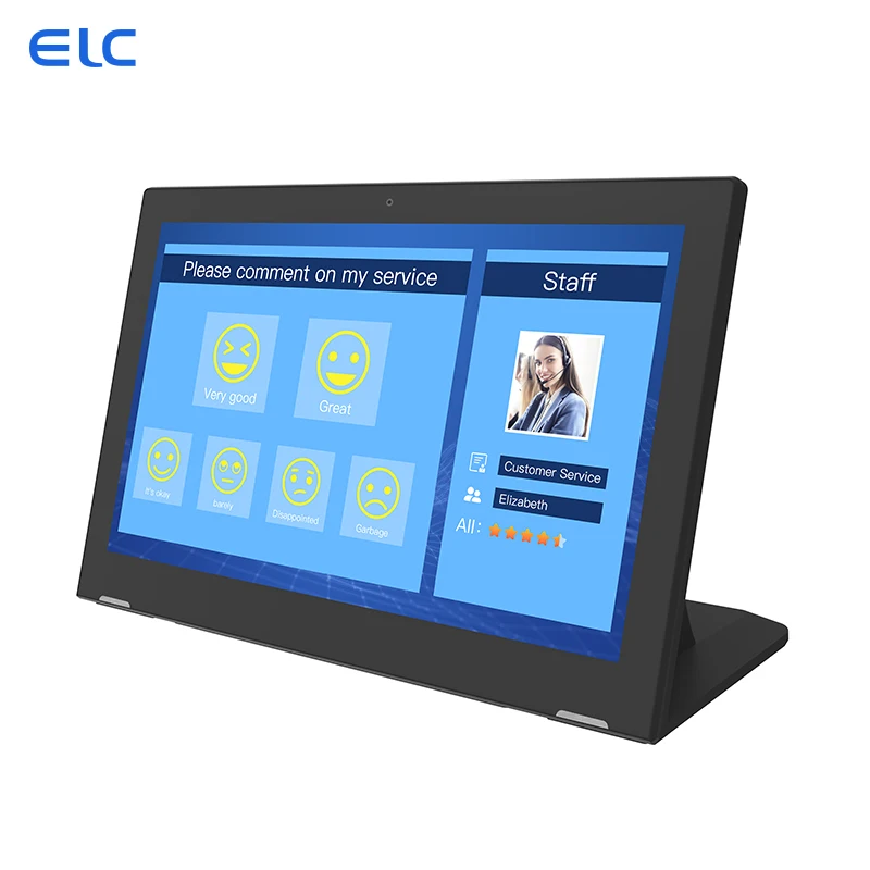 L Shape 15.6 Inch Touch Screen Restaurant Ordering POS System RJ45 NFC Desktop Android POE lexiangdianshang