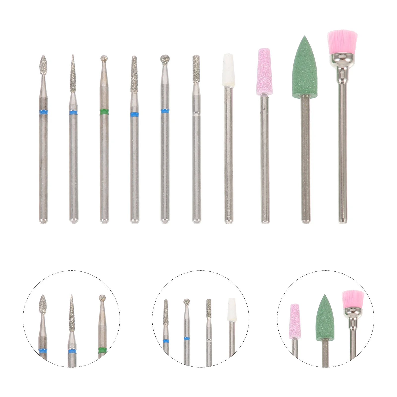 مجموعة رؤوس طحن الأظافر مكونة من 10 قطع، أدوات تلميع مانيكير ممتازة لصنفرة فن الأظافر وإزالة الجلد الميت، مثقاب احترافي #5