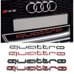 Emblema dianteiro da grade do carro do ABS 3D, acessórios do emblema, logotipo para Audi Quattro, A3, A4, A5, A6, A6L, A7, A8, Q3, Q5, Q7, S3, S4, s5, RS3, RS4, RS6