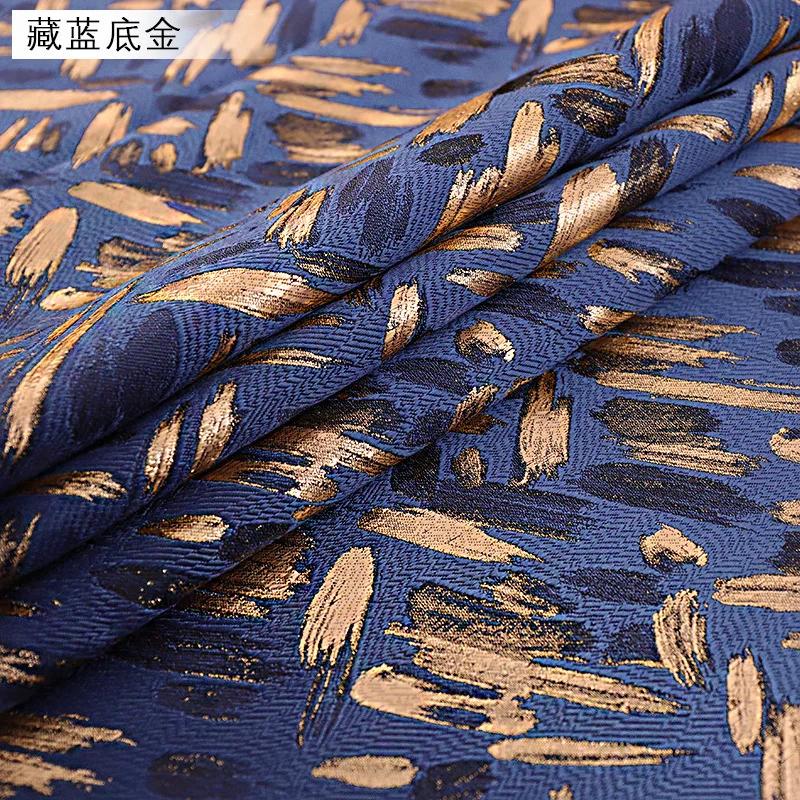 50X145cm Gold Silver Silk Woven Jacquard Clothing Fabrics Light Luxury European Style Sewing Sofa Pillow Cushion Home Cloth