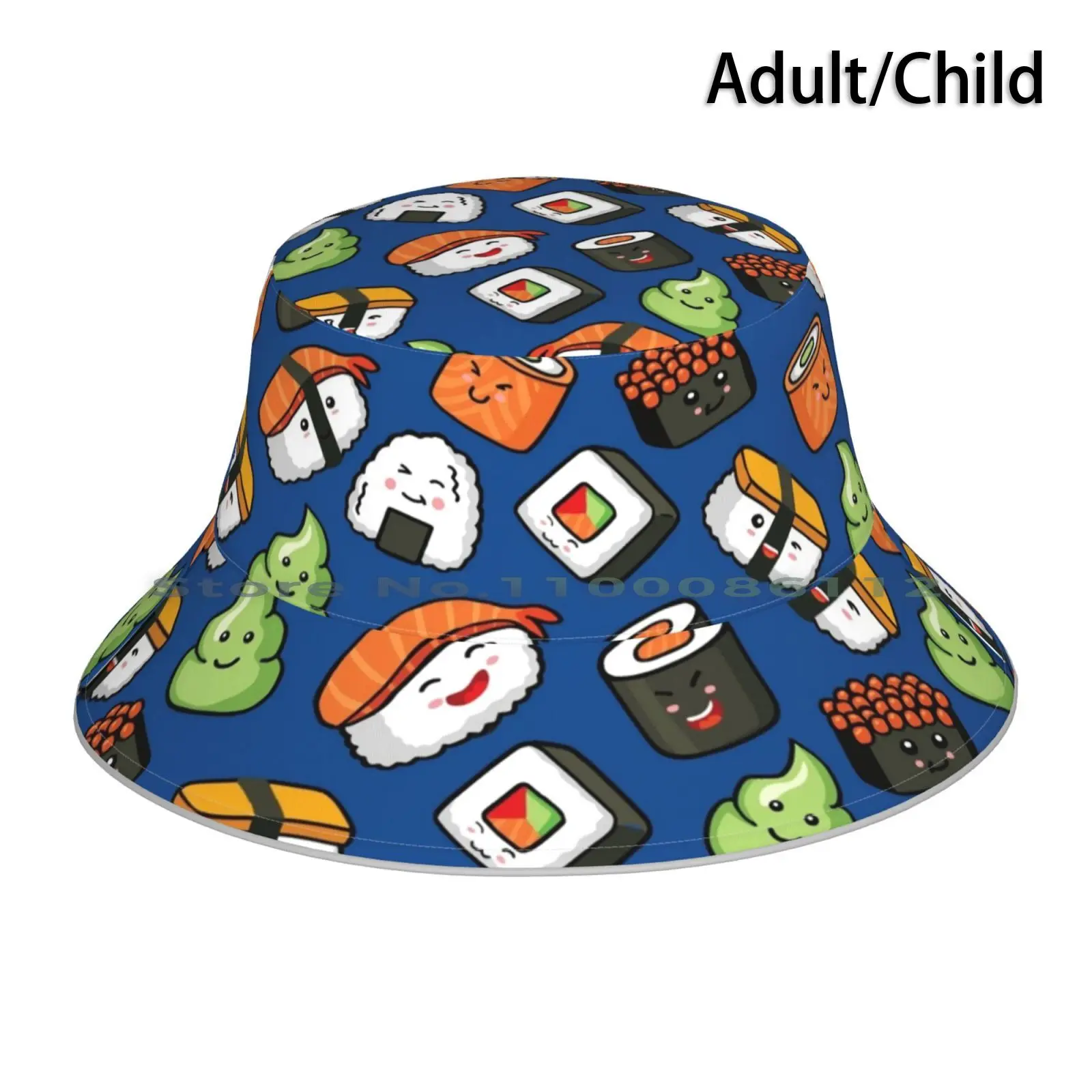 Kawaii Sushi Bucket Hat Sun Cap Sashimi For Women Kids Boys Themed Stuff