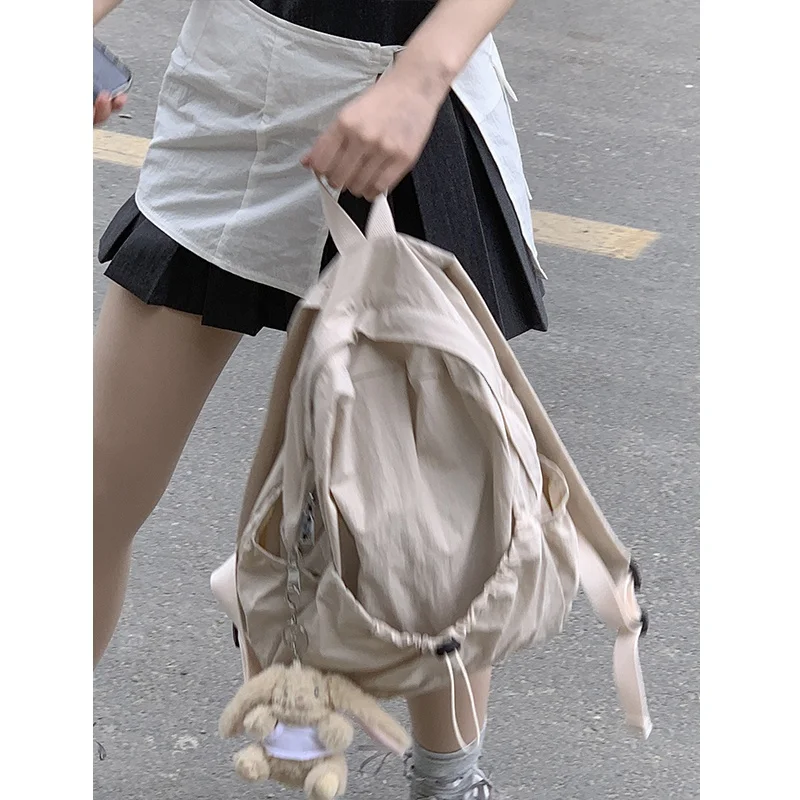 여성용 백팩 캠퍼스 스타일 캐주얼 여성용 나일론 천 캐주얼 대용량 여행 백팩 배낭 가방 백팩 배낭 가방 백팩