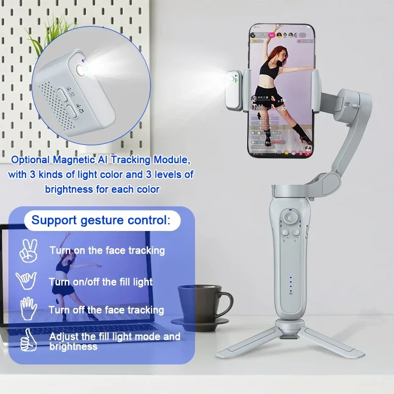 

Уникальная заводская цена L7Bpro Plus 3-осевые портативные складные стабилизаторы карданного подвеса для мобильного телефона с отслеживанием лиц AI